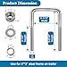 4 Set Stainless Steel Square U Bolt Kit for Boat Trailer, Heavy Duty U-Bolt with Nuts and Frame Plate for Automobiles Trailer, Ski Boat, and Sailboat Trailer (1/2