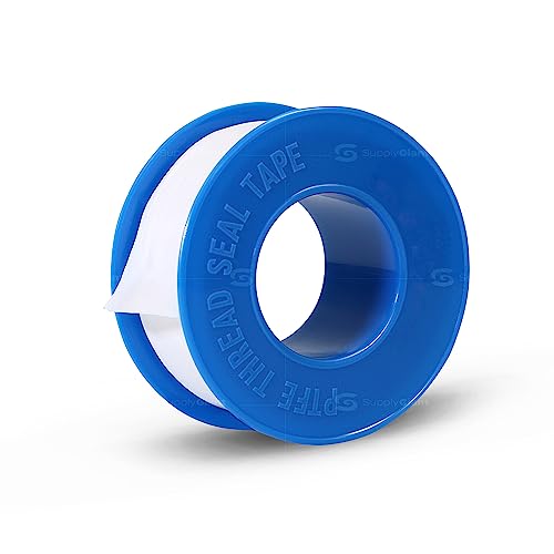Supply Giant I35-5 PTFE Thread Seal Tape for Plumbers, White 3/4 Inch x 520 Inch (Pack of 5 Rolls)