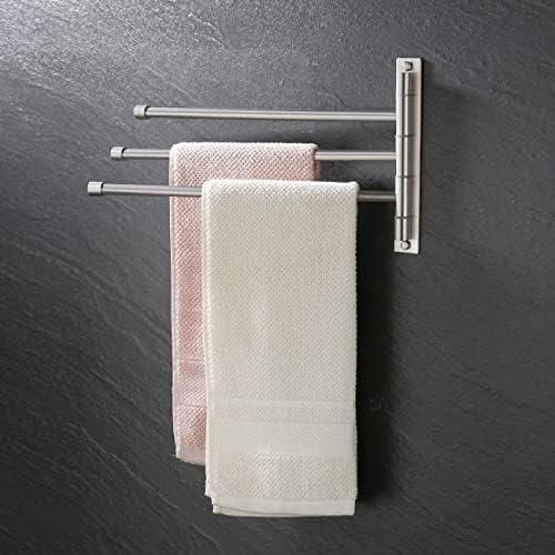 KES Bathroom Towel Rail 3-Arm Swivel Towel Holder Wall Mounted Towel Rack Holder Storage Organizer SUS304 Stainless Steel Brushed Finish, A2102S3-2
