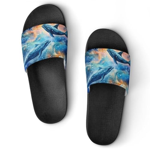 Dolphins House Sandals Non-Slip Bathroom Slippers Beach Summer Shoes for Men Women