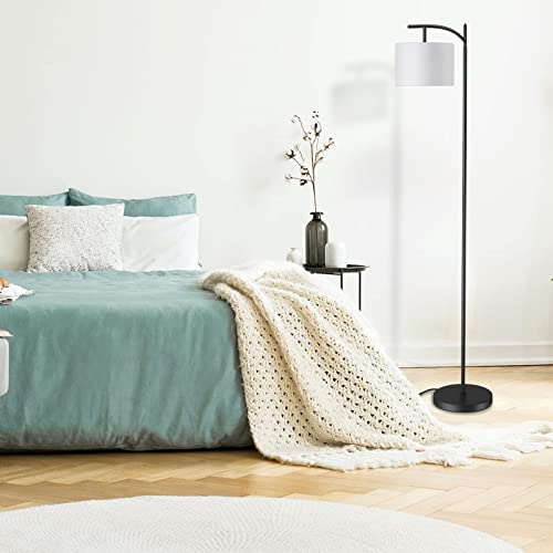 Silmoiran Modern Linen Floor Lamp, Classic Arc Standing Lamp With On/Off Switch, 60W Elegant Pole Light For Living Room, Hallway, Read Room, Sofa #TOP5