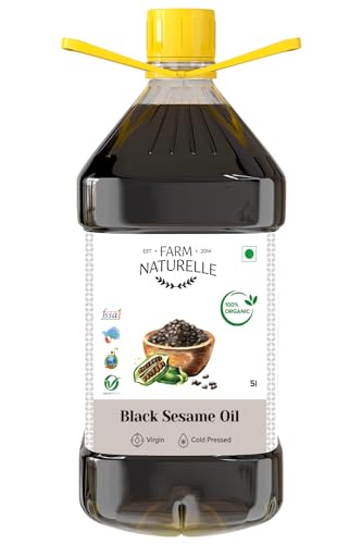 Image of Farm Naturelle - 10ltr Organic Virgin Cold Pressed Black Sesame Seed Cooking Oil, (Black Sesame, 10 Ltr) with 400g Jungle Honey Worth of 609 /-