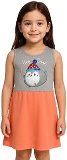 Girls Round Neck Chest Embroidery Dress