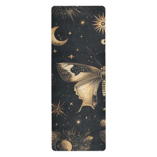 Boho Butterfly Moon Yoga Mat with Cover