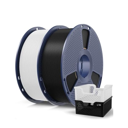SUNLU PLA Plus 2.0 Filamento para Impresora 3D Rápido 2KG, PLA+ Mejorado para Impresión Rápida (50-600mm/s), 1.75mm Precisión ±0.02mm, 2 Bobinas de 1kg (Negro+Blanco)