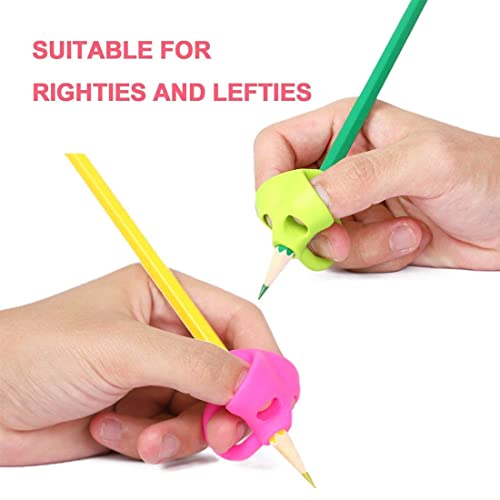Image of NKK Export Two-Finger Silicone Pencil Grips for Kids Handwriting Pencil Holder for Children Preschoolers Writing Training Grip - 3 Pcs