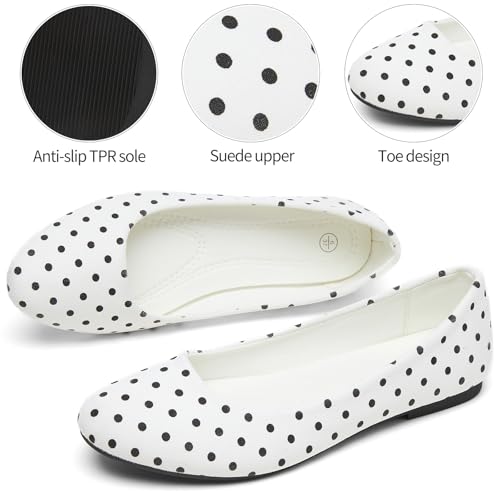Image of Hash Bubbie Women's Flats Shoes Ballet Flats Dress Shoes Comfortable PU Leather Slip on Shoes for Women
