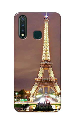 Image of PRINTFIDAA Lovers Famous Place Eiffel Tower in Paris Printed Designer Hard Case for Vivo Y19 / Vivo U3 (6.53 inch) Back Cover -(e) RPM1009