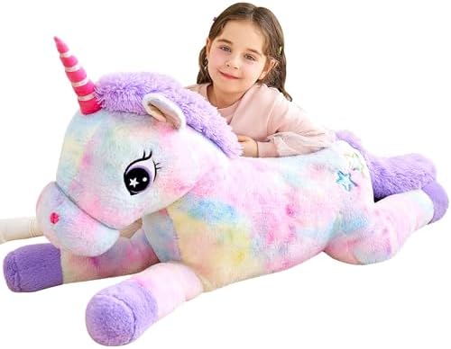IKASA Giant Unicorn Stuffed Animal Plush Toy,Large Cute Jumbo Sof...