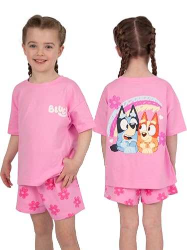 Bluey Girls Shirt and Shorts Set, Girls Outfit Set, Bingo T-Shirt and Kids Shorts, Pink 7