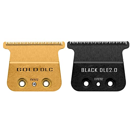 Replacement blades compatible with BaBylissPRO FX787 (FX787G/FX787B2/FX787RG/FX787S) and FX726 for Contour Trimmer FX787 and Trimmer FX726, 2 Packs (Black & Gold)