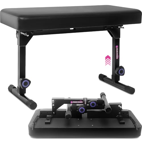 Liquid Stands Foldable Dual Adjustable Piano Bench Music Stool - Portable Piano Keyboard Bench Seat...