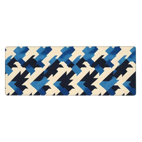 Tapis de souris pour jeu et bureau design bleu et noir pour clavier PC