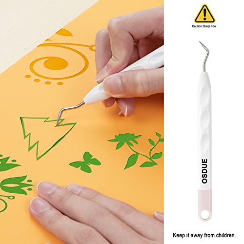 OSDUE 6 PCS Vinyl Weeding Tools, Craft Weeding Tools Set, Stainless Steel Plotter Accessories for Cricut/Silhouette/Siser/Oracal 631 651 751 Vinyl - Image 7