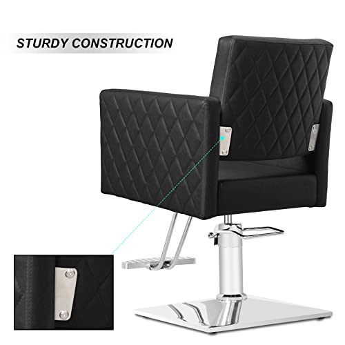 Paddie Salon Chair For Hair Stylist, Height Adjustable Hydraulic Chair Barber Chairs All Purpose Beauty Spa Salon Equipment, Max Load Weight 330 Lbs (Black-New) #TOP5