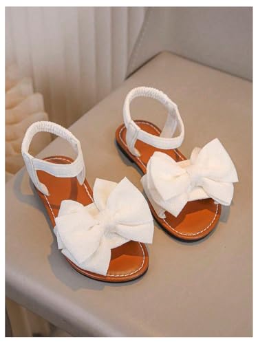 GORGLITTER Girl's Sandals Dressy Bow Open Toe Slides Flats Summer Cute Vacation Sandals with Ankle Strap3