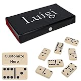 WE Games Personalized Double 6 Domino Set in Vinyl Case, Dominoes Set for Adults, Customized Gifts