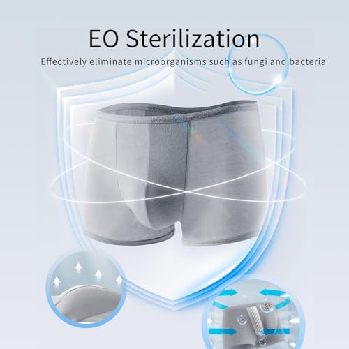 10 Pack Men Disposable 100% Cotton Underwear for Travel Fitness Swimming Hotel Spa Hospital Stay Grey2