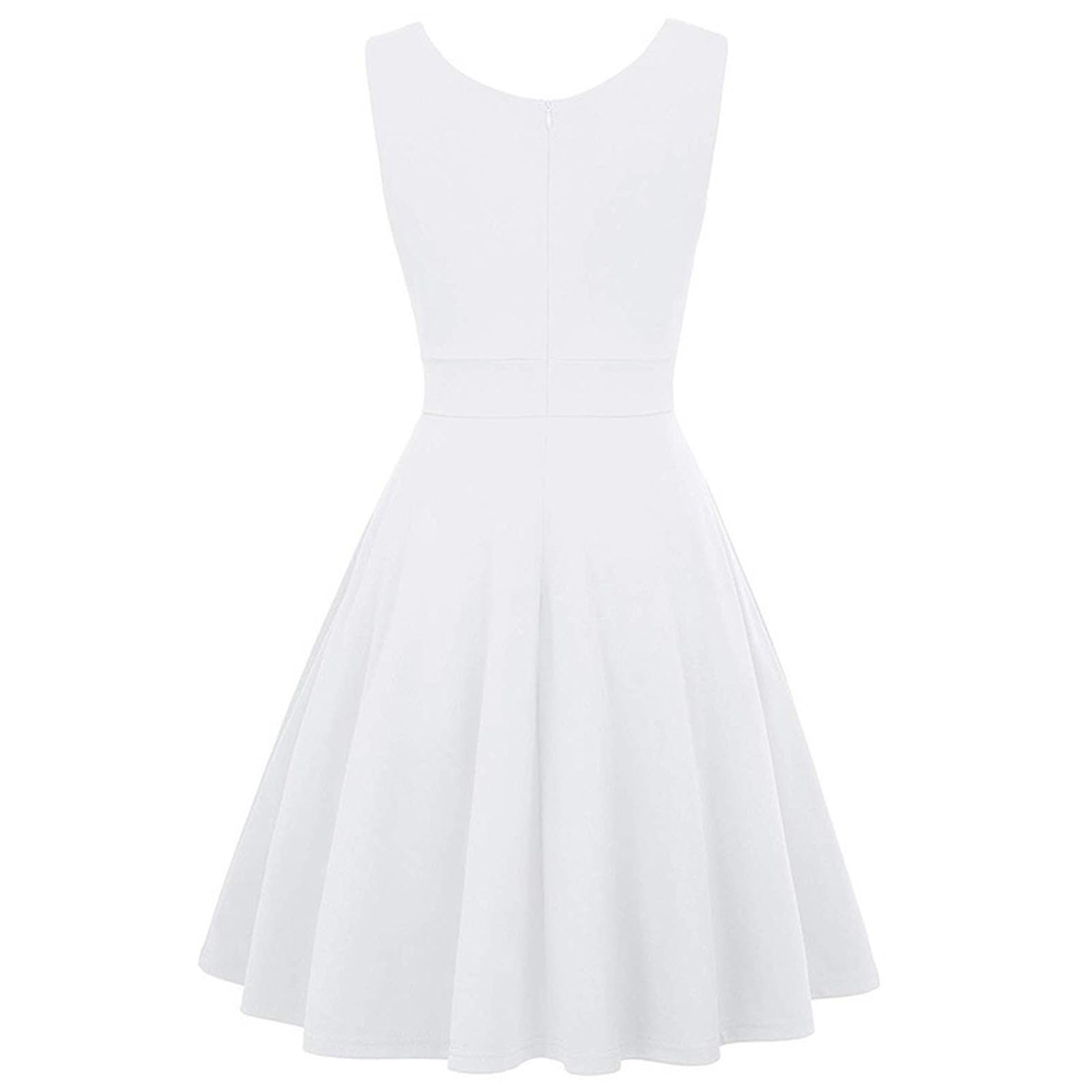 Kleid Hochzeitsgast Damen A-Linie Kurz Cocktailkleid Ärmellos Festlich Abendkleider Elegant Für Hochzeit Abschlusskleid Sommer V Ausschnitt Kleider Tailliert Hohe Taille Ballkleid Schwingen