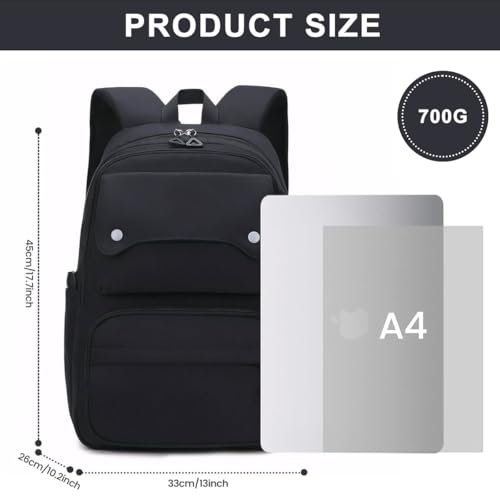 Image of PALAY Backpack for Women Large Capacity 26L School Women Backpack Breathable Shoulder Strap Design Travel Backpack Fashion Black Nylon College Bags for Women