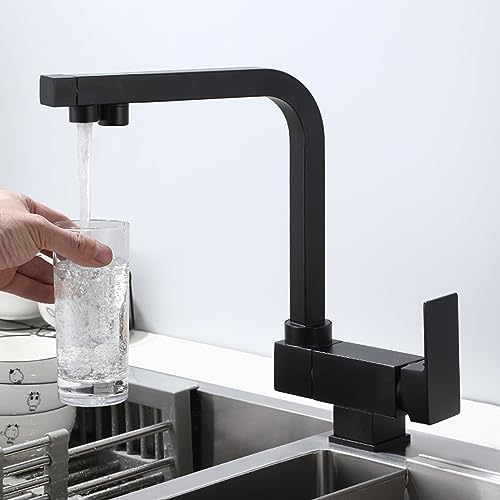 Robinet eau potable pliable 3 voies mitigeur évier cuisine pivotant - 4