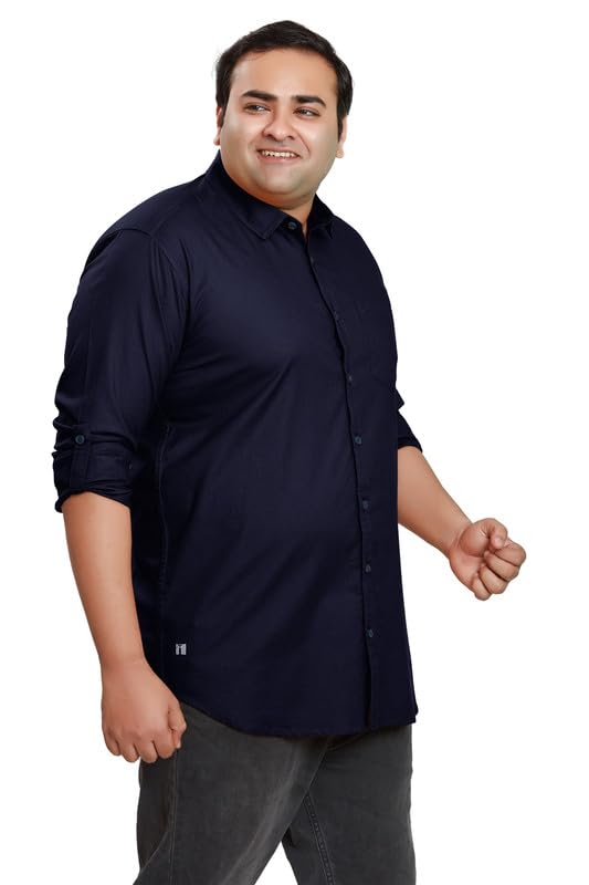 Image of BE ACTIVE Plus Size Lycra Cotton Satin for Men Shirts|| All Plus Size Men|| Cotton Stylish Full Sleeves Shirt for Men