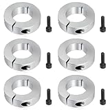 Shaft Collar Adjusting Ring Set 20mm ID 40mm OD Aluminum Alloy with M5 Set Screw for Precise Positioning in Industrial Equipment Handcarts Go-Karts and Pedal Cars Silver 6 Pack