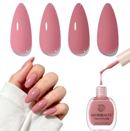 AZUREBEAUTY Nail Polish, Hazy Rose Quick Dry Nail Lacquer Natural Strengthening Treatment Kit DIY Salon at Home Women Gifts 0.34 fl oz