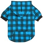 Plaid Dog Sweaters Hoodies Sweatshirts for Dogs Cats, Warm and Soft Cold Weater Coats for Christmas (Blue, Medium) - Image 2
