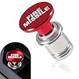 Shakas FIRE Missile Cigarette Lighter, High Temperature Resistant Alloy Cigarette Lighter Button, Modification Replacement Parts, Suitable for Most Cars and Motorcycles (Red)