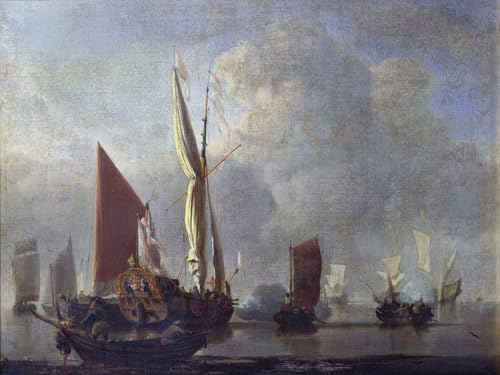 Lienzo de pintura marítima de 60x90cm para decorar el salón con un toque histórico elegante