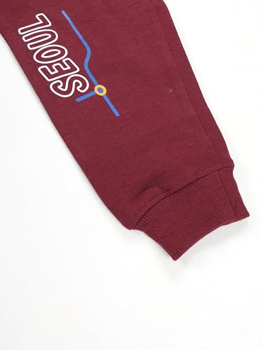 Image of KiddoPanti Boys Solid Fleece Track Pants | Cotton Poly Fleece Fabric | Ankle Length Bottom Rib | 2 Front Patch Pocket | Elastic Waist & Drawcord | Jogger Track Pants for Boys