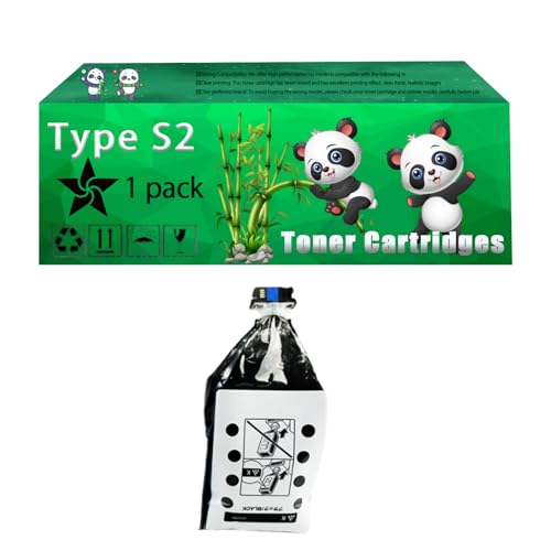 Replacement Type S2 Toner Cartridges Compatible for Ricoh Aficio 3260C 3260CMF 5560C Printers, Up to 36000 Pages, Vivid Colors, Contains Chip (1 Pack Black)