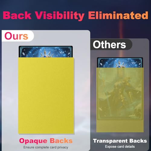 Image of 200 Pack Card Sleeves, Matte Dual Trading Card Sleeves with Opaque Back & Smooth Shuffle, Tear Resistant Card Protectors for MTG, TCG and Game Cards (Lightning Yellow)