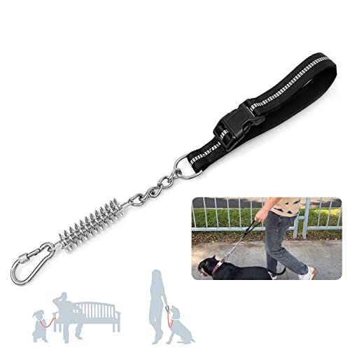 8-10FT Dog Leash for Large Dog Heavy Duty, with Detachable Short Dog Leash- Padded Traffic Leash with Shock Absorbed Spring for Extra Control, Bungee No Pull Reflective Dog Leash for Large Breed Dog