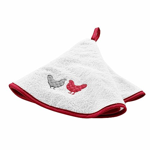 Douceur d'Intérieur Suzette - Toalla de Mano, Redonda, diámetro de 60 cm, de Esponja Bordada