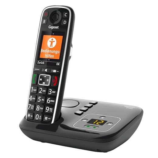 Gigaset E720A elegantes Seniorentelefon mit Anrufbeantworter und praktischen Bedienungshilfen (DECT Telefon mit Rufnummeransage, Bluetooth, SOS Funktion, einfacher Bedienung) -Made in Germany- schwarz