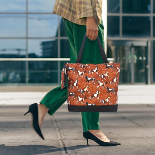 Image of NGIL Medium Top Zipper Closure Canvas Tote Bag with Attached Matching Coin Purse For Moms and Nurses