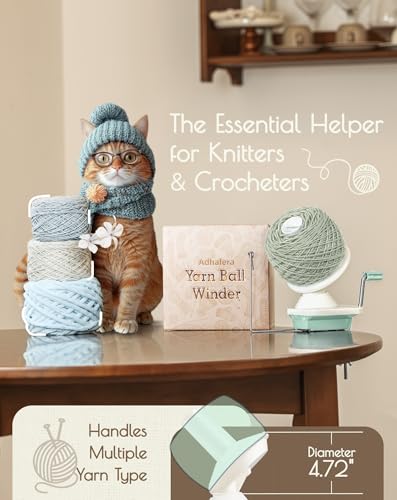 Image of Adhafera Yarn Winder, Ball Winder for Crocheting, Yarn Spinner for Knitting | 4oz, Durable ABS Plastic, Manual, Easy to Use, Quick Install, Protable, The Helper for Yarn Collection Lovers