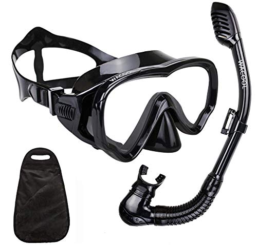 WACOOL Snorkeling Snorkel Package Set for Kids Youth Junior, Anti-Fog Coated Glass Diving