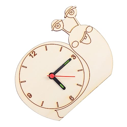 STOBOK 1pc Science Experiment Teaching Aids Table Clock Wood Alarm Clock Developmental Plaything Wood Snail Funny Wooden Making Tools Self Made Parent-Child, 14X9.5X0.5CM, S7AO093002EKKLF7KYHX