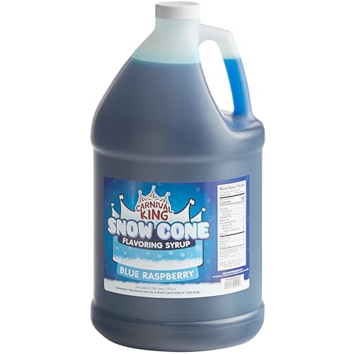 Carnival King Snow Cone Syrup 1 Gallon - Delicious Shaved Ice Flavoring for Slushies, Machines &amp; Parties (Blue Raspberry)