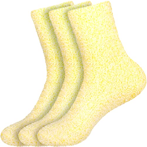 Image of BambooMN Women's Fuzzy Warm Feather Soft Socks - Value Packs