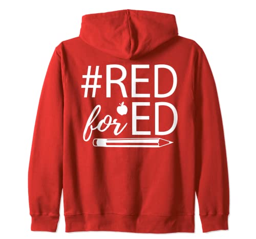 Red For Ed School Teacher #RedforEd Sudadera con Capucha