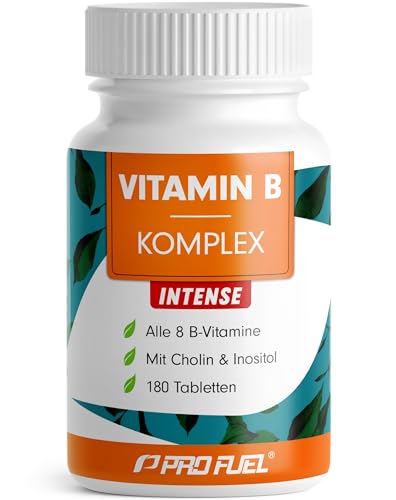 Vitamin B Komplex hochdosiert - 180 Tabletten - alle 8 B-Vitamine (B1, B2, B3, B5, B6, B7, B9, B12) + Co-Faktoren Cholin & Myo-Inositol - laborgeprüft mit Zertifikat - vegan - Vorrat für 6 Monate