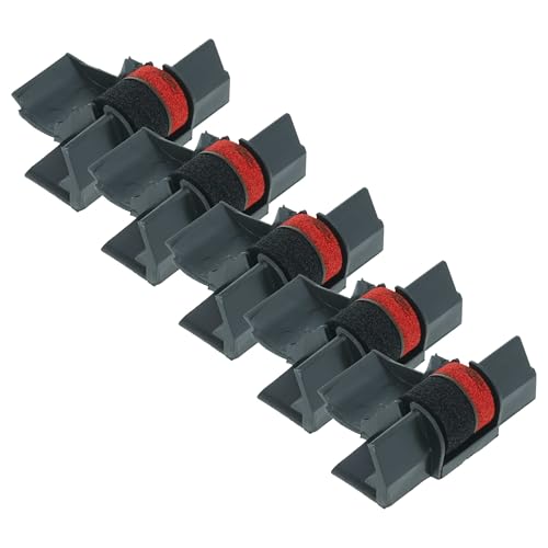 vhbw 5X Rouleaux d'encre Noir-Rouge Compatible avec Ibico 1219, 1222, 1221 X, 1218 E Calculatrice de Poche, Caisse enregistreuse