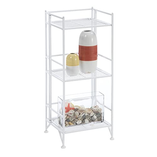Image of Convenience Concepts Xtra Storage 3 Tier Folding Metal Shelf, White