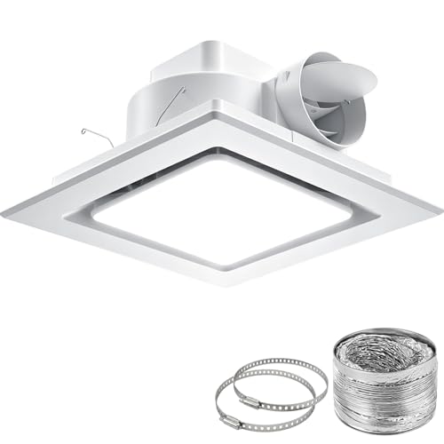 Ventilador Extractor para Baño Fumete de 10'', con Luz LED y 3 Temperaturas de Color (3000K, 4000K, 6500K), 170 CFM, 1.0 Sone, Montaje en Techo miniatura 1