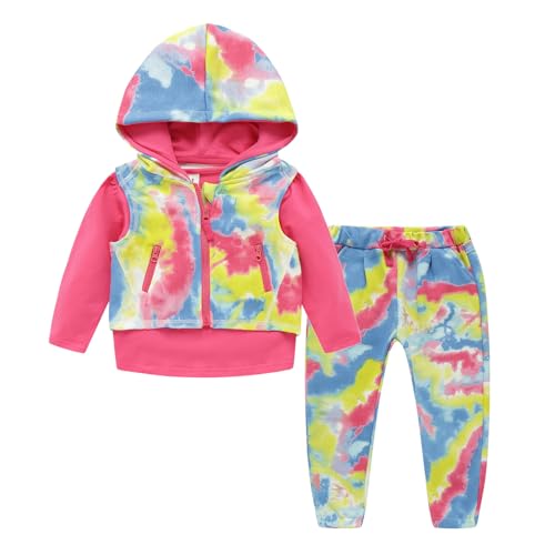Image of Mud Kingdom Little Girls Jogger Sets Cute Stripe Stars 3 Piece School Wear