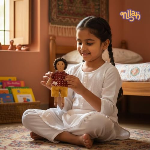Image of Nilah's Younger Brother Raagu Soft Doll for Girls - Fabric Doll with Everyday Play Dress | Safe Cloth Doll for Kids